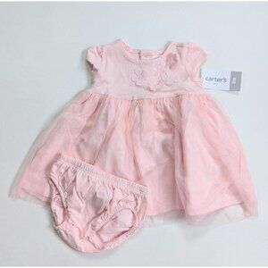 Carters Baby Girls 3 Month Two Piece Pink Floral Tulle Dress NEW
